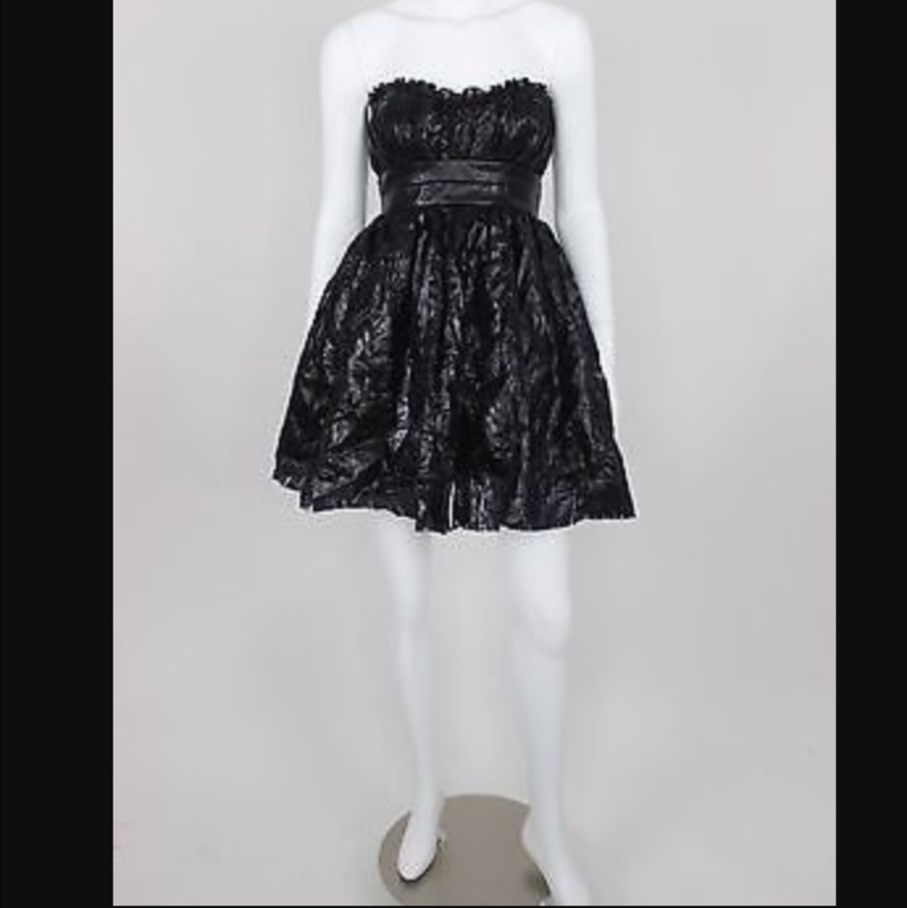 Bebe black strapless beaded party dress